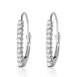 ALARRI 0.3 CTW 14K Solid White Gold Leverback Earrings Natural Diamond