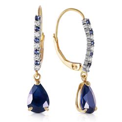 ALARRI 3.35 Carat 14K Solid Gold Naturalpa Sapphire Diamond Earrings