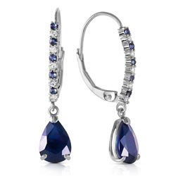 ALARRI 3.35 Carat 14K Solid White Gold Life At The Movies Sapphire Diamond Earrings