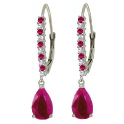 ALARRI 3.35 Carat 14K Solid White Gold Discover Your Strength Ruby Diamond Earrings