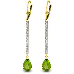 ALARRI 3.6 CTW 14K Solid Gold Last Act Peridot Diamond Earrings