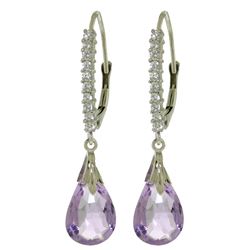 ALARRI 6.3 Carat 14K Solid White Gold Discerning Heart Amethyst Diamond Earrings