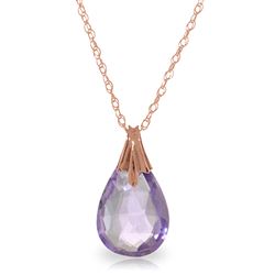 ALARRI 14K Solid Rose Gold Necklace w/ Briolette Purple Amethyst