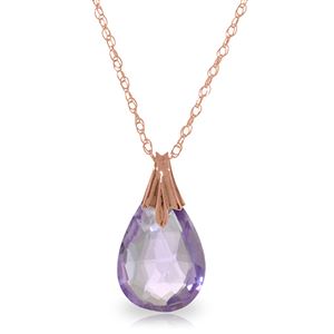 ALARRI 14K Solid Rose Gold Necklace w/ Briolette Purple Amethyst