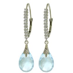 ALARRI 6.3 Carat 14K Solid White Gold St. Tropez Blue Topaz Diamond Earrings