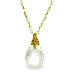 ALARRI 3 Carat 14K Solid Gold Adorned White Topaz Necklace