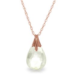 ALARRI 14K Solid Rose Gold Necklace w/ Briolette Rose Topaz