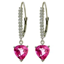ALARRI 3.55 CTW 14K Solid White Gold Understanding Prospers Pink Topaz Earrings