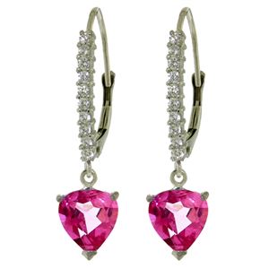 ALARRI 3.55 CTW 14K Solid White Gold Understanding Prospers Pink Topaz Earrings