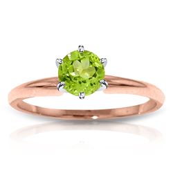 ALARRI 14K Solid Rose Gold Solitaire Ring w/ Natural Peridot