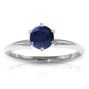 ALARRI 0.65 CTW 14K Solid White Gold Solitaire Ring Natural Sapphire