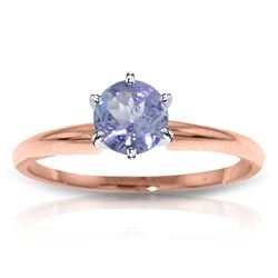 ALARRI 14K Solid Rose Gold Solitaire Ring w/ Natural Tanzanite