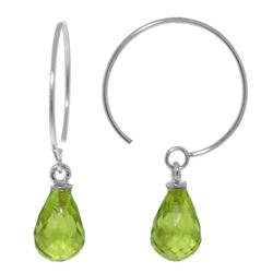 ALARRI 1.35 Carat 14K Solid White Gold Circle Wire Earrings Peridot