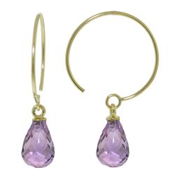 ALARRI 1.35 Carat 14K Solid Gold Circle Wire Earrings Amethyst