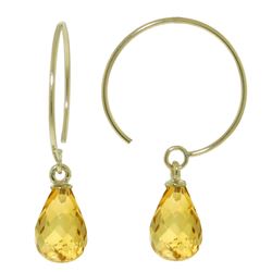 ALARRI 1.35 CTW 14K Solid Gold Circle Wire Earrings Citrine