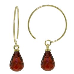 ALARRI 1.35 Carat 14K Solid Gold Circle Wire Earrings Garnet