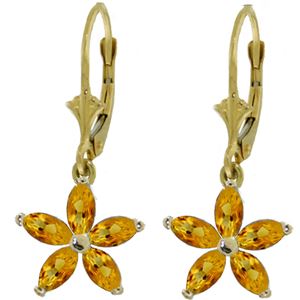 ALARRI 2.8 Carat 14K Solid Gold Starglow Citrine Earrings