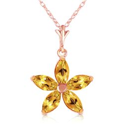 ALARRI 14K Solid Rose Gold Necklace w/ Natural Citrines