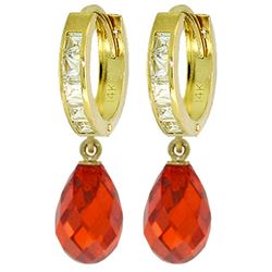 ALARRI 11.1 CTW 14K Solid Gold Countess Red Zirconia Earrings