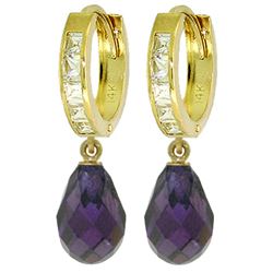 ALARRI 11.1 Carat 14K Solid Gold Countess Purple Zirconia Earrings