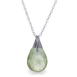 ALARRI 3 Carat 14K Solid White Gold Hunger For You Green Amethyst Necklace