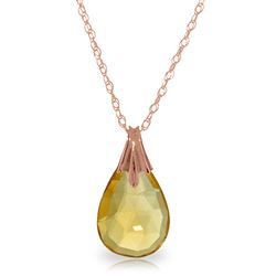 ALARRI 14K Solid Rose Gold Necklace w/ Briolette Citrine