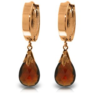 ALARRI 14K Solid Rose Gold Hoop Earrings w/ Natural Garnets