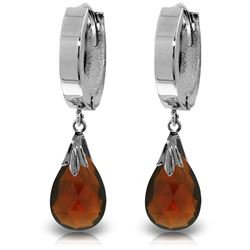 ALARRI 6 CTW 14K Solid White Gold Veiled Love Garnet Earrings