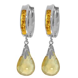 ALARRI 6.85 Carat 14K Solid White Gold Enslaved To Love Citrine Earrings