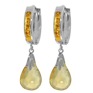 ALARRI 6.85 Carat 14K Solid White Gold Enslaved To Love Citrine Earrings