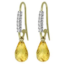 ALARRI 4.68 CTW 14K Solid Gold Impressions Citrine Diamond Earrings