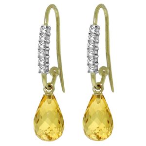 ALARRI 4.68 CTW 14K Solid Gold Impressions Citrine Diamond Earrings