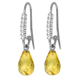 ALARRI 4.68 Carat 14K Solid White Gold Love Frenzy Citrine Diamond Earrings