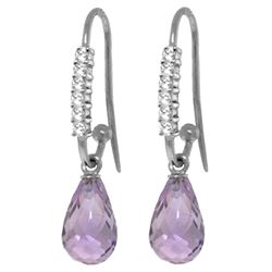 ALARRI 4.68 Carat 14K Solid White Gold Meet Me Somewhere Amethyst Diamond Ear