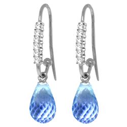 ALARRI 4.68 Carat 14K Solid White Gold Live Beside You Blue Topaz Diamond Earrings