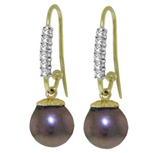 ALARRI 8.18 Carat 14K Solid Gold Impressions Pearl Diamond Earrings