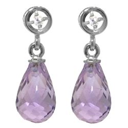 ALARRI 2.73 CTW 14K Solid White Gold Unfathomable Amethyst Diamond Earrings