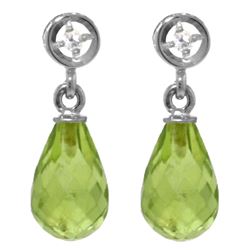 ALARRI 2.73 Carat 14K Solid White Gold Earrings Diamond Peridot