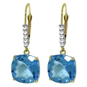 ALARRI 7.35 Carat 14K Solid Gold Perdita Blue Topaz Diamond Earrings