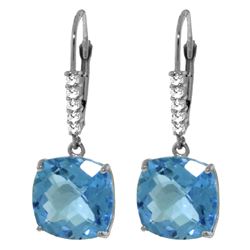 ALARRI 7.35 Carat 14K Solid White Gold Ruzgar Blue Topaz Diamond Earrings