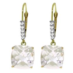 ALARRI 7.35 CTW 14K Solid Gold Perdita White Topaz Diamond Earrings