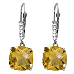 ALARRI 7.35 Carat 14K Solid White Gold Pleasant Words Citrine Diamond Earrings