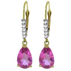 ALARRI 3.15 Carat 14K Solid Gold Violeta Pink Topaz Diamond Earrings