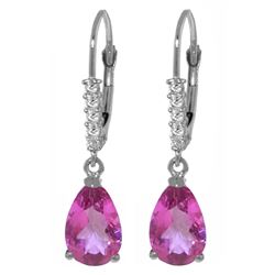 ALARRI 3.15 CTW 14K Solid White Gold Make The Most Pink Topaz Diamond Earrings