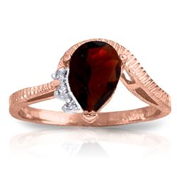 ALARRI 1.52 CTW 14K Solid Rose Gold Azur Garnet Diamond Ring