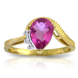 ALARRI 1.52 Carat 14K Solid Gold Inspired Ideas Pink Topaz Diamond Ring