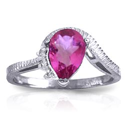 ALARRI 1.52 CTW 14K Solid White Gold Feel Appreciated Pink Topaz Diamond Ring