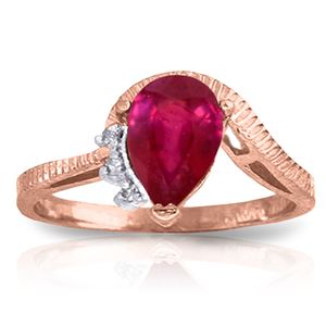 ALARRI 1.52 CTW 14K Solid Rose Gold Azur Ruby Diamond Ring