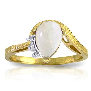 ALARRI 0.79 Carat 14K Solid Gold Deeper And Deeper Opal Diamond Ring