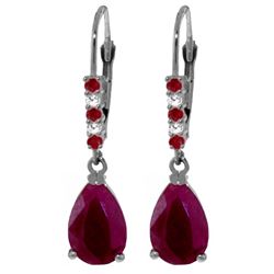 ALARRI 3.18 CTW 14K Solid White Gold Voyages Ruby Diamond Earrings